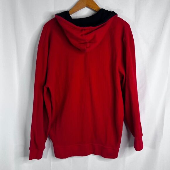 Polaris Racing Red Hooded 100% Cotton Full Zip Thermal Sweatshirt Size Medium - Picture 2 of 13